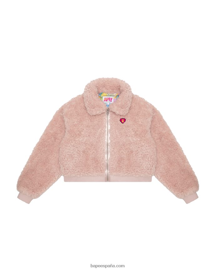 mujer A Bathing Ape chaqueta de piel sintética 288PLL1054 rosa