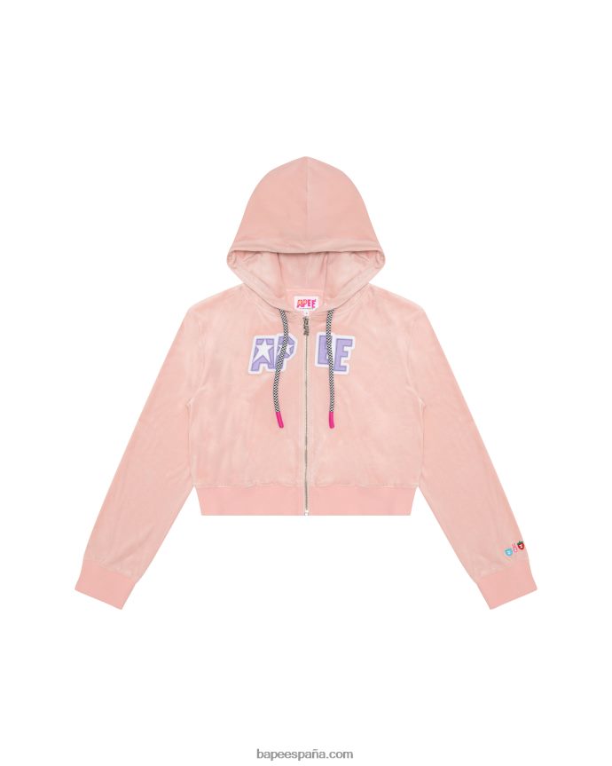 mujer A Bathing Ape chaqueta de terciopelo 288PLL1051 rosa