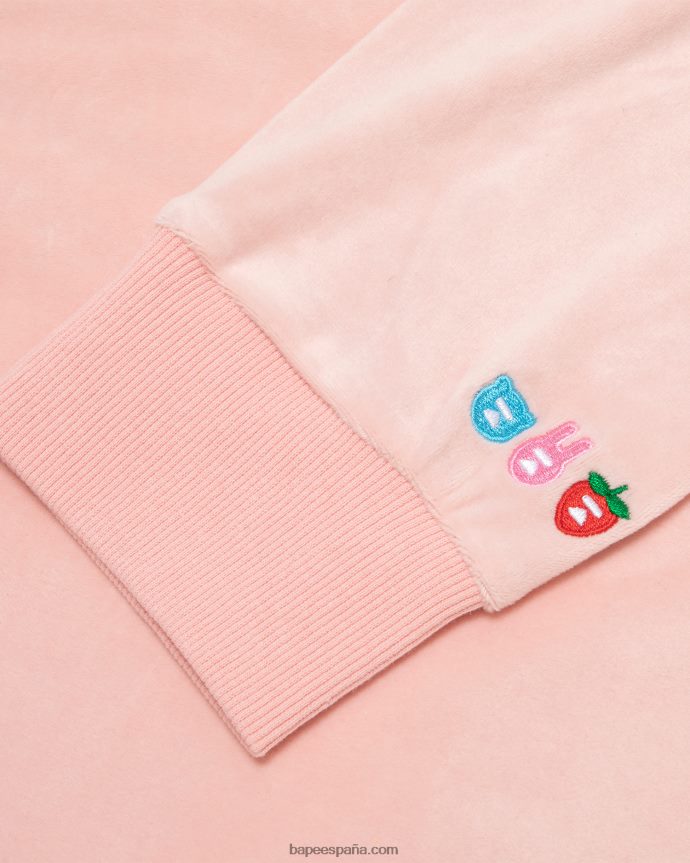mujer A Bathing Ape chaqueta de terciopelo 288PLL1051 rosa