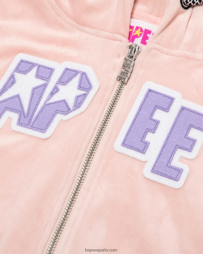 mujer A Bathing Ape chaqueta de terciopelo 288PLL1051 rosa