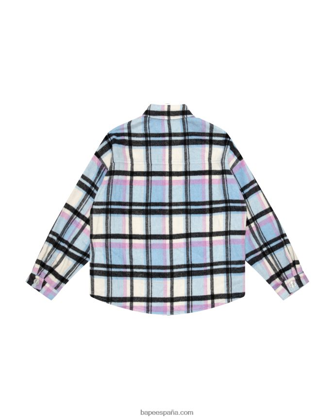 mujer A Bathing Ape camisa a cuadros 288PLL1024 azul