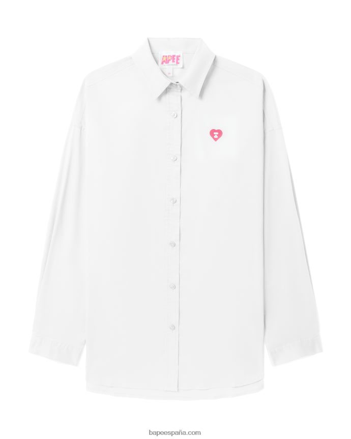 mujer A Bathing Ape camisa de novio 288PLL834 blanco