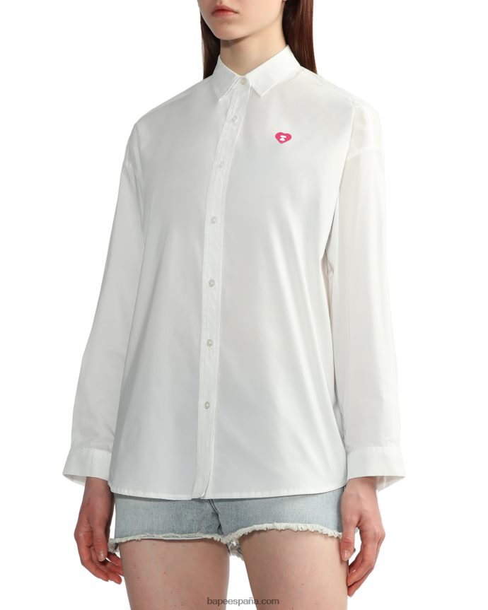 mujer A Bathing Ape camisa de novio 288PLL834 blanco