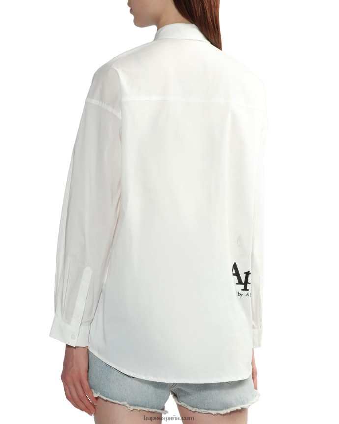 mujer A Bathing Ape camisa de novio 288PLL834 blanco