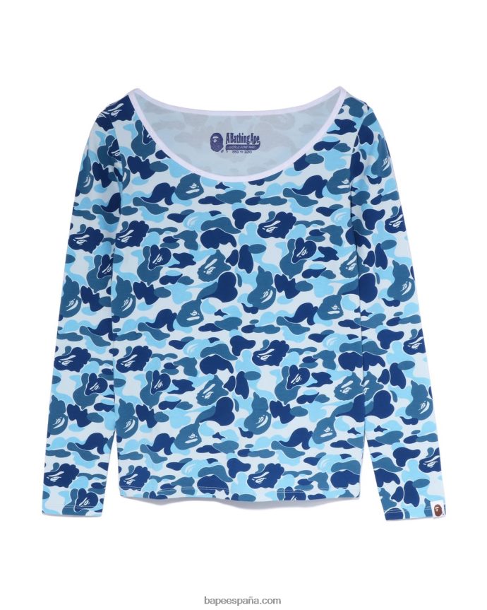 mujer A Bathing Ape camiseta de camuflaje abc 288PLL864 azul claro