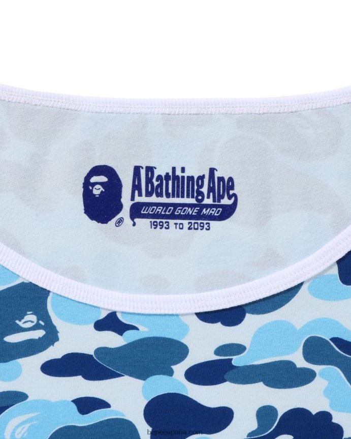 mujer A Bathing Ape camiseta de camuflaje abc 288PLL864 azul claro