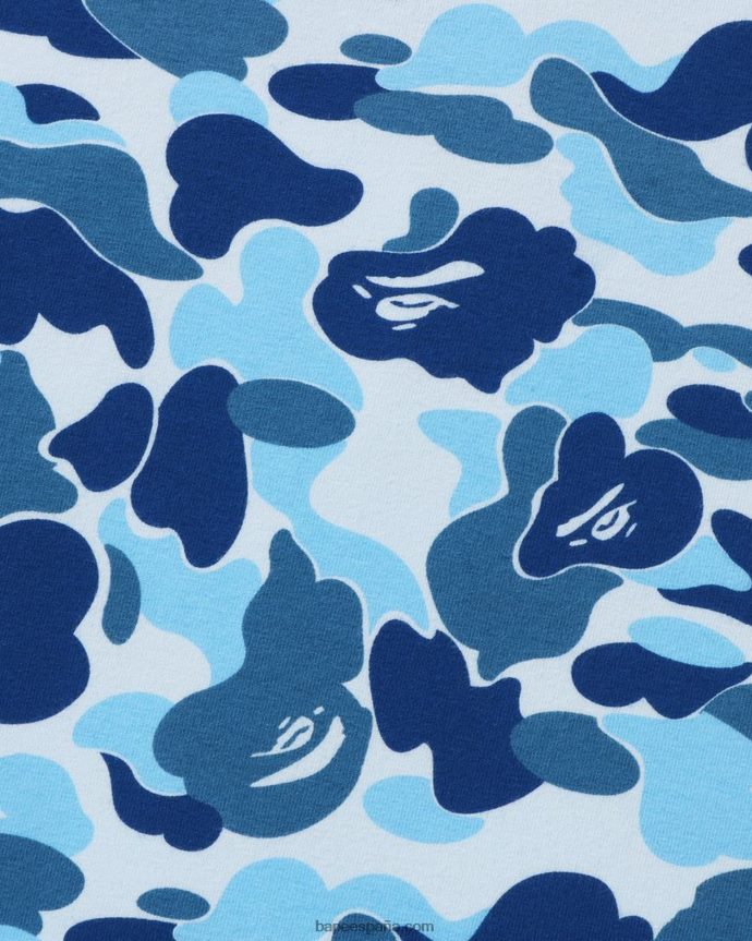 mujer A Bathing Ape camiseta de camuflaje abc 288PLL864 azul claro