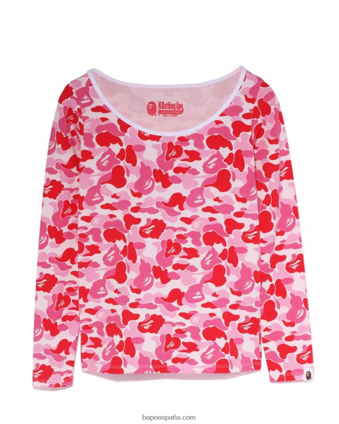 mujer A Bathing Ape camiseta de camuflaje abc 288PLL865 rosa