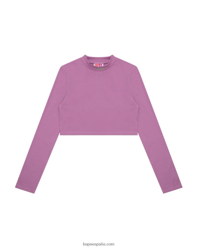 mujer A Bathing Ape top corto con cuello alto 288PLL1049 púrpura