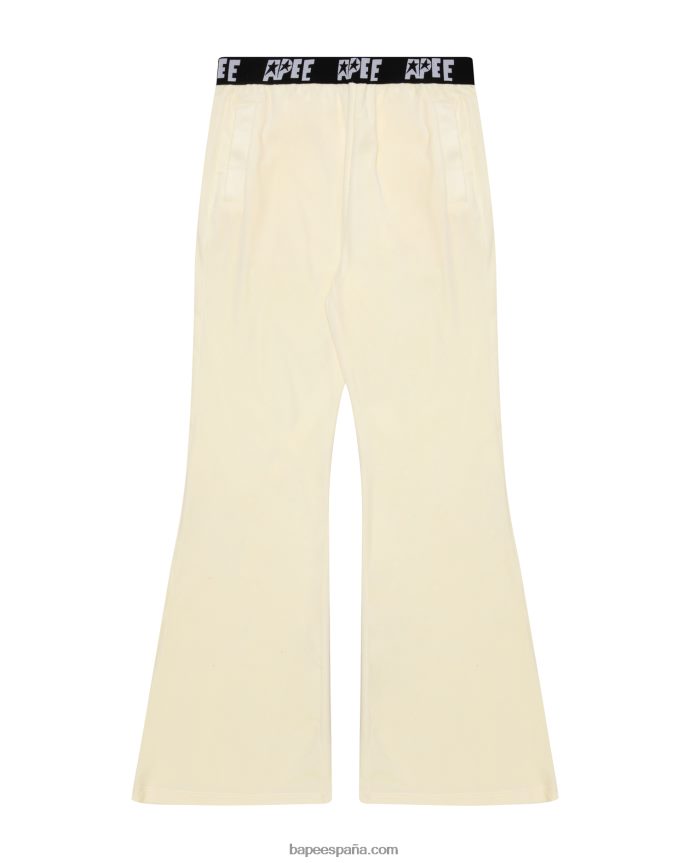 mujer A Bathing Ape joggers de terciopelo 288PLL1041 blanco