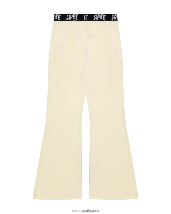 mujer A Bathing Ape joggers de terciopelo 288PLL1041 blanco