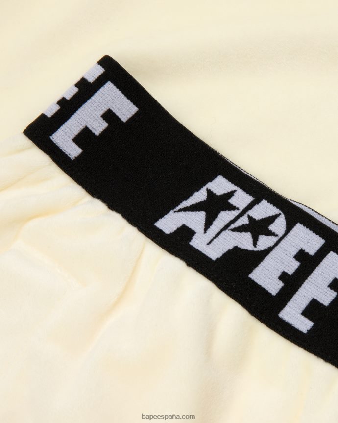 mujer A Bathing Ape joggers de terciopelo 288PLL1041 blanco