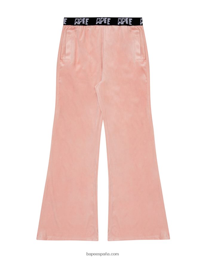 mujer A Bathing Ape joggers de terciopelo 288PLL1042 rosa