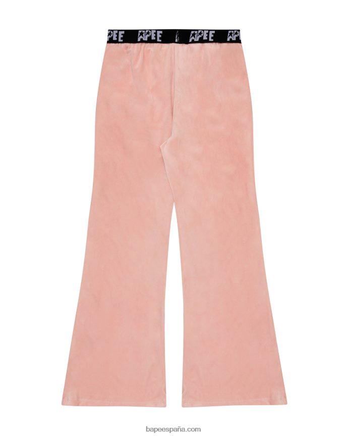 mujer A Bathing Ape joggers de terciopelo 288PLL1042 rosa