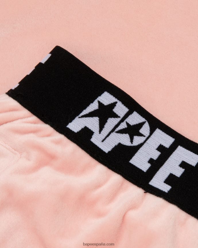 mujer A Bathing Ape joggers de terciopelo 288PLL1042 rosa