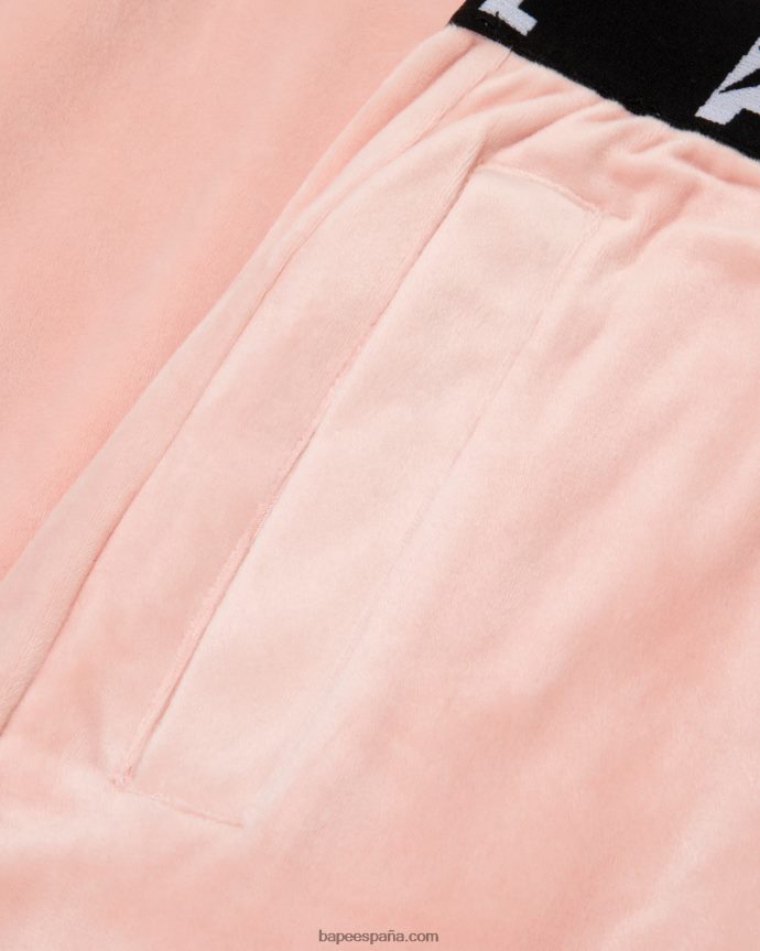 mujer A Bathing Ape joggers de terciopelo 288PLL1042 rosa