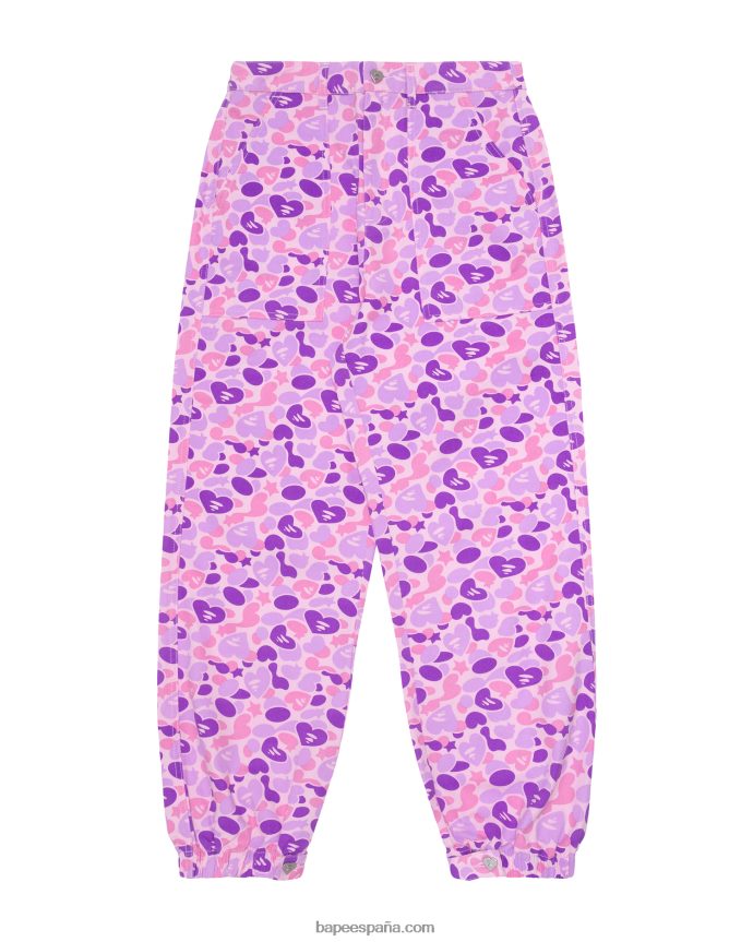 mujer A Bathing Ape pantalones cargo estampados 288PLL950 Violeta