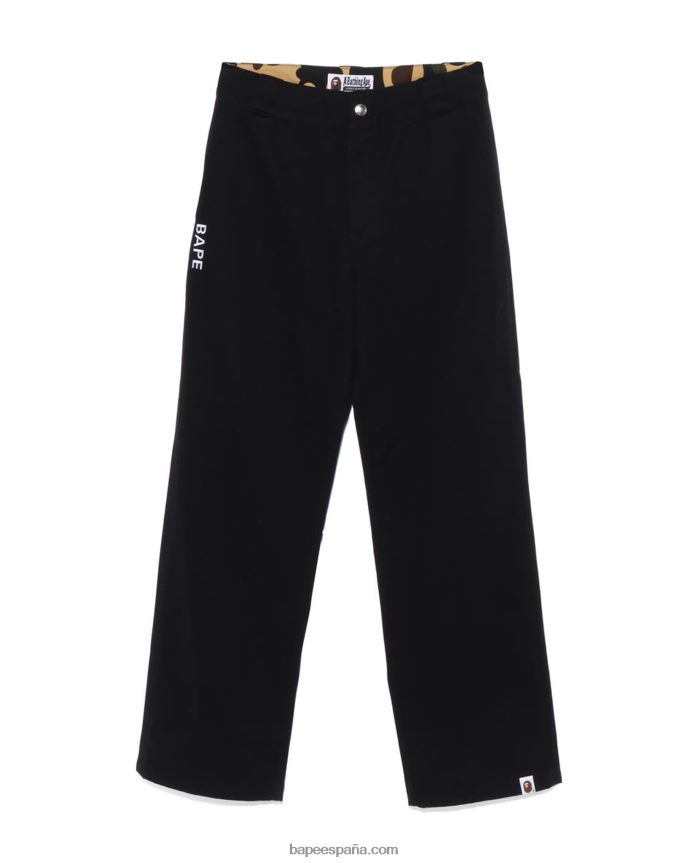 mujer A Bathing Ape pantalones chinos de trabajo 288PLL884 negro
