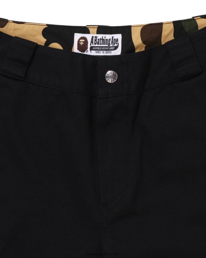 mujer A Bathing Ape pantalones chinos de trabajo 288PLL884 negro