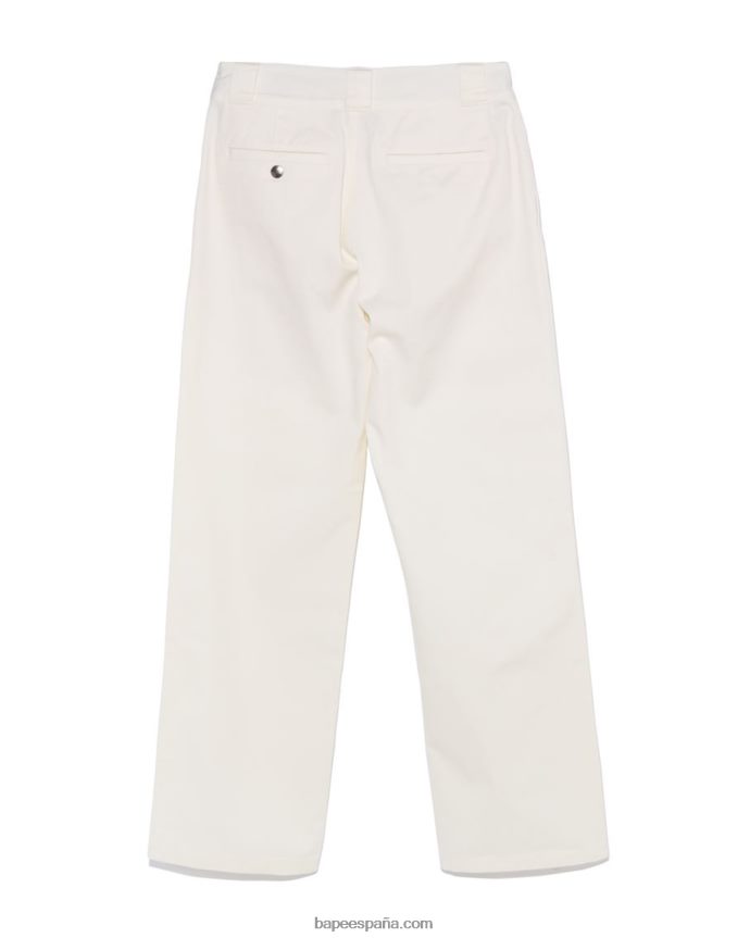 mujer A Bathing Ape pantalones chinos de trabajo 288PLL885 blanco