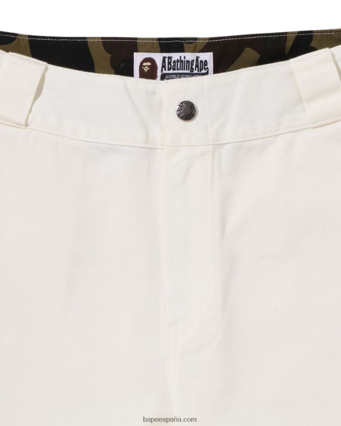 mujer A Bathing Ape pantalones chinos de trabajo 288PLL885 blanco