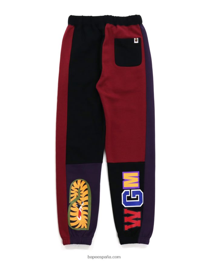 mujer A Bathing Ape pantalones de chándal de tiburón loco 288PLL1047 negro