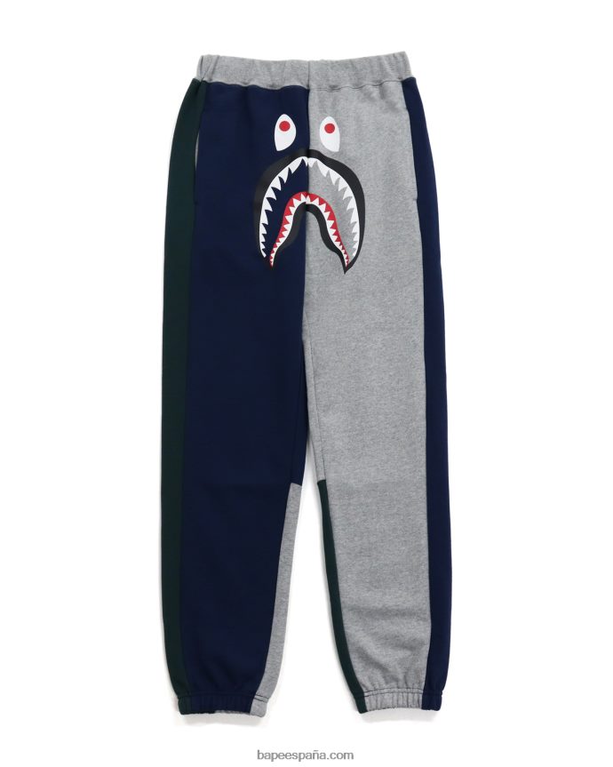 mujer A Bathing Ape pantalones de chándal de tiburón loco 288PLL1048 gris