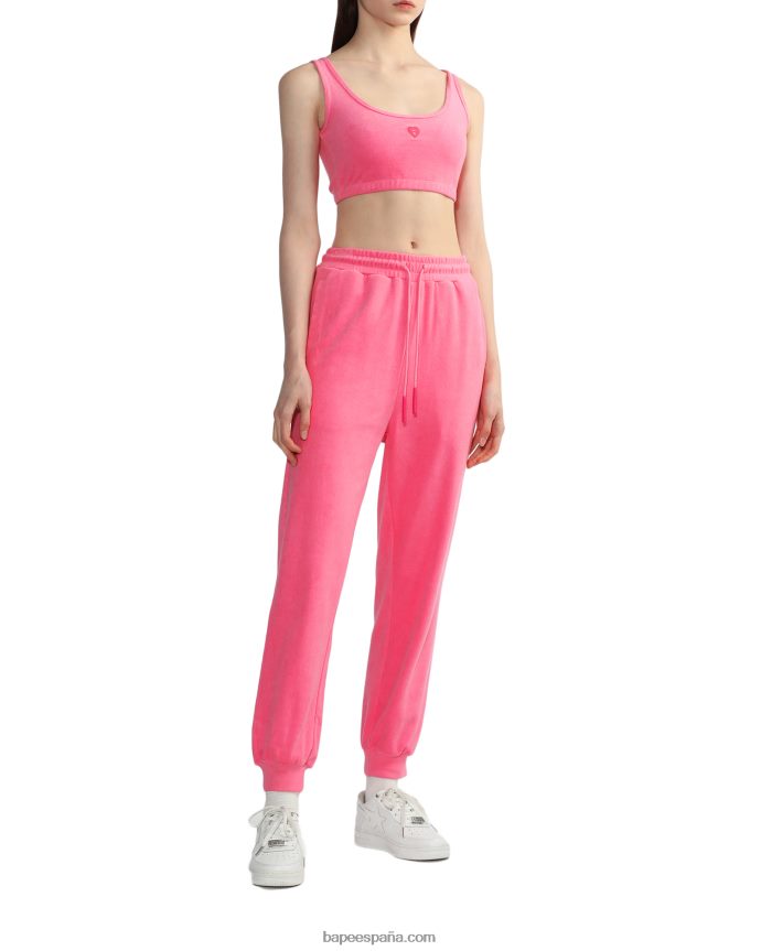mujer A Bathing Ape pantalones de chándal de toalla 288PLL842 rosa