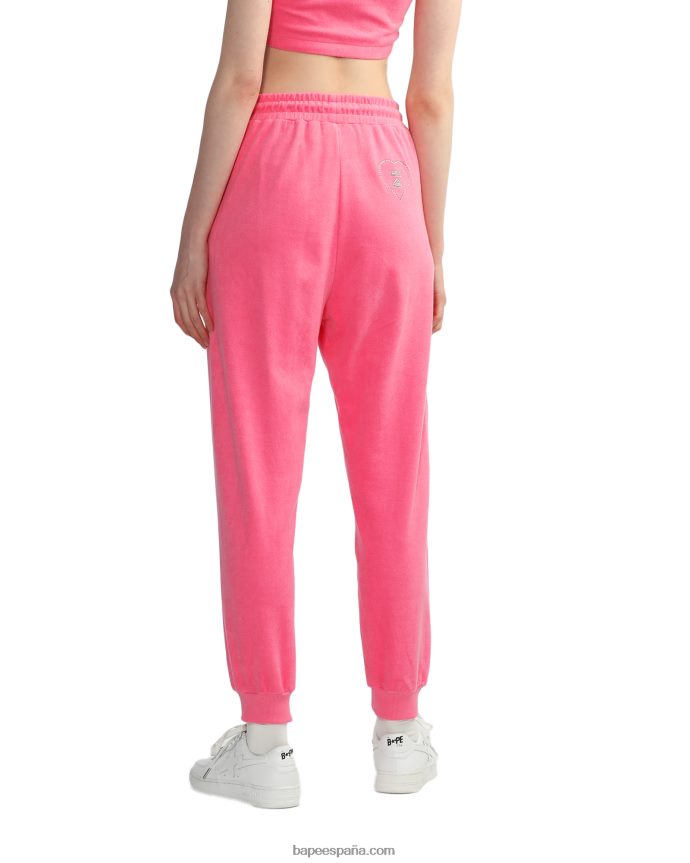 mujer A Bathing Ape pantalones de chándal de toalla 288PLL842 rosa