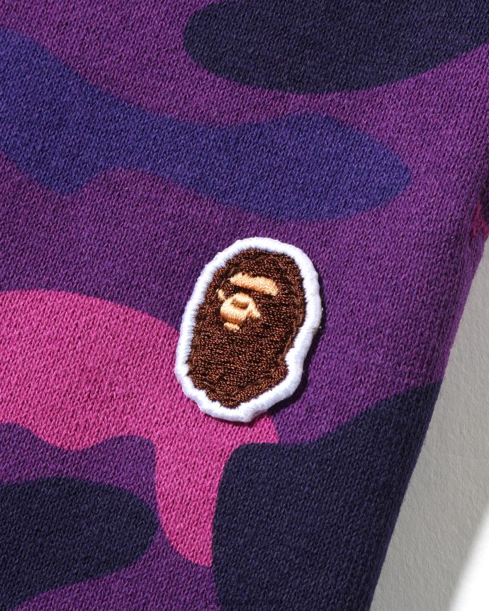 mujer A Bathing Ape pantalones de chándal extragrandes de camuflaje de color 288PLL986 púrpura