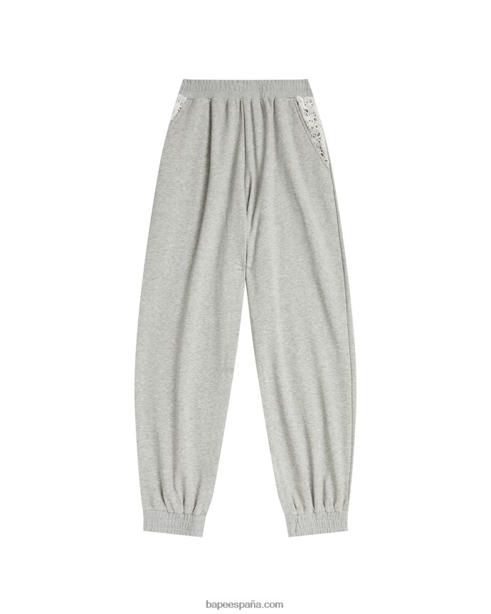 mujer A Bathing Ape pantalones relajados 288PLL989 gris