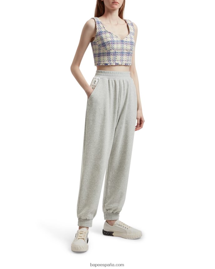 mujer A Bathing Ape pantalones relajados 288PLL989 gris