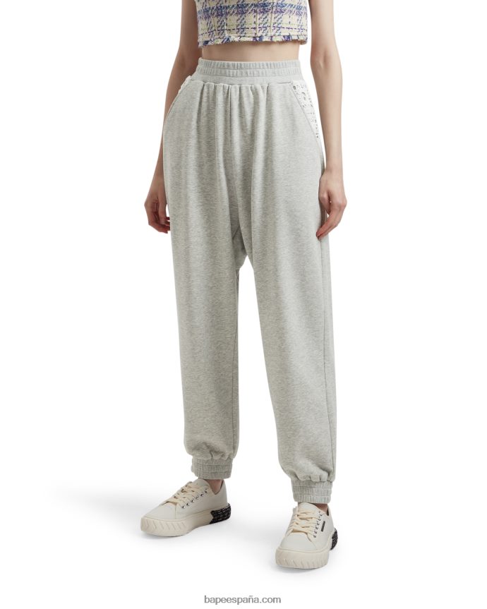 mujer A Bathing Ape pantalones relajados 288PLL989 gris