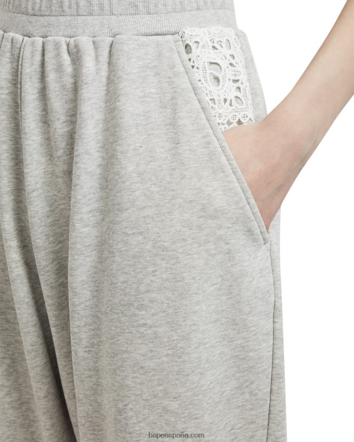 mujer A Bathing Ape pantalones relajados 288PLL989 gris