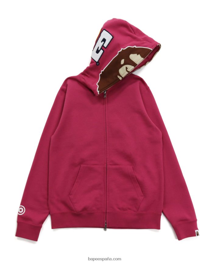 mujer A Bathing Ape 2nd sudadera con cremallera completa 288PLL1037 rosa carmín