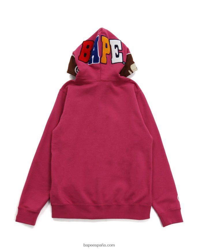 mujer A Bathing Ape 2nd sudadera con cremallera completa 288PLL1037 rosa carmín