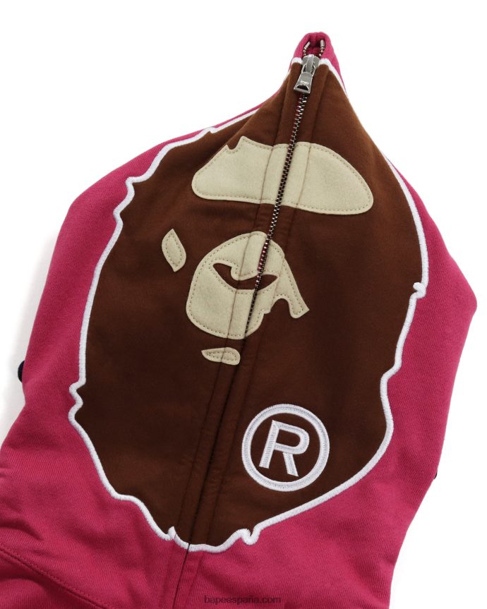 mujer A Bathing Ape 2nd sudadera con cremallera completa 288PLL1037 rosa carmín
