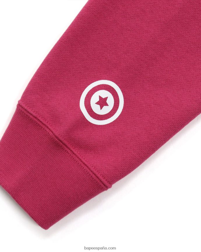 mujer A Bathing Ape 2nd sudadera con cremallera completa 288PLL1037 rosa carmín