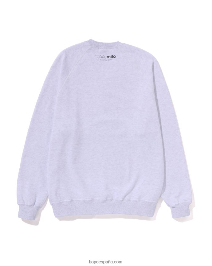 mujer A Bathing Ape Lisa con cuello redondo extragrande 288PLL780 gris