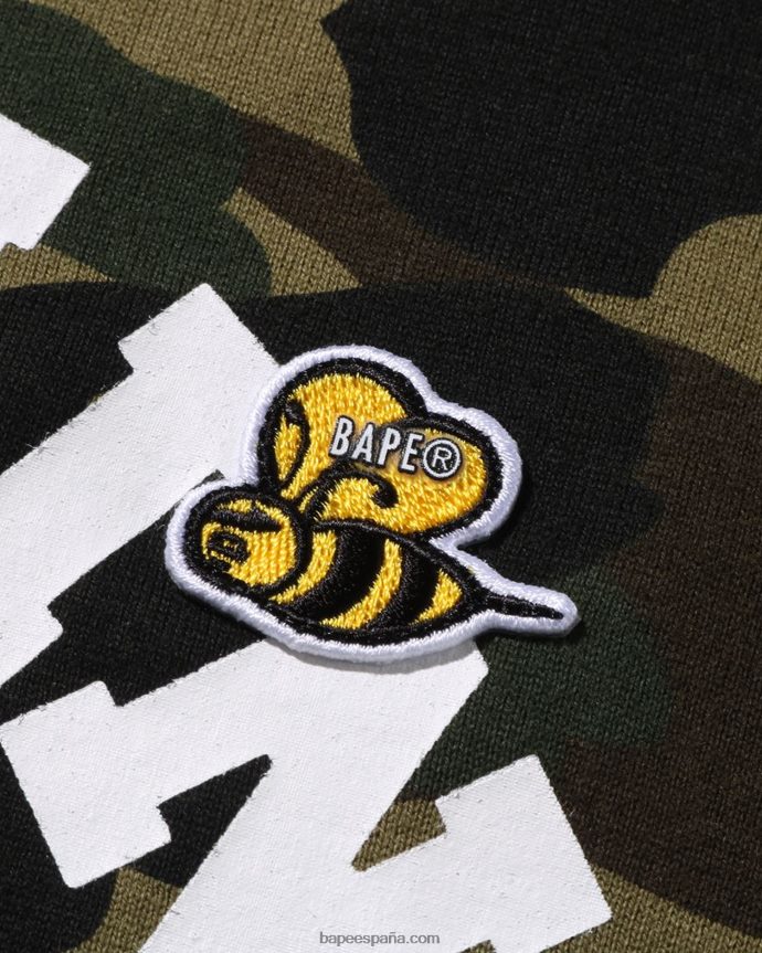 mujer A Bathing Ape camiseta de camuflaje 1st multi label 288PLL919 ejercito verde