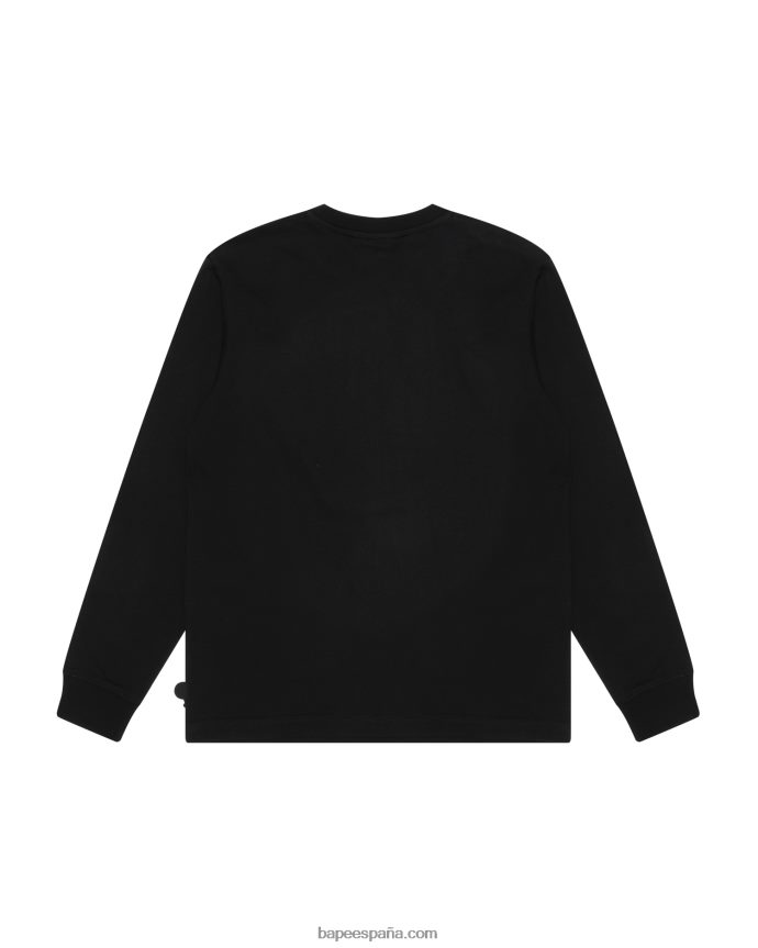 mujer A Bathing Ape camiseta de manga larga con gráfico de milo bebé 288PLL913 negro