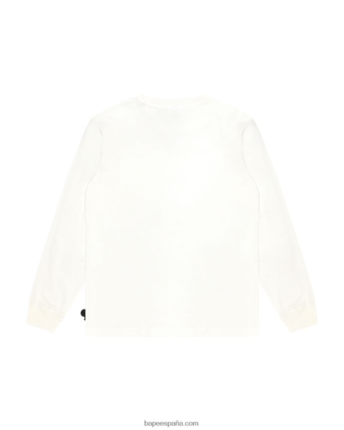 mujer A Bathing Ape camiseta de manga larga con gráfico de milo bebé 288PLL914 blanco