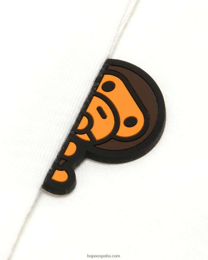 mujer A Bathing Ape camiseta de manga larga con gráfico de milo bebé 288PLL914 blanco