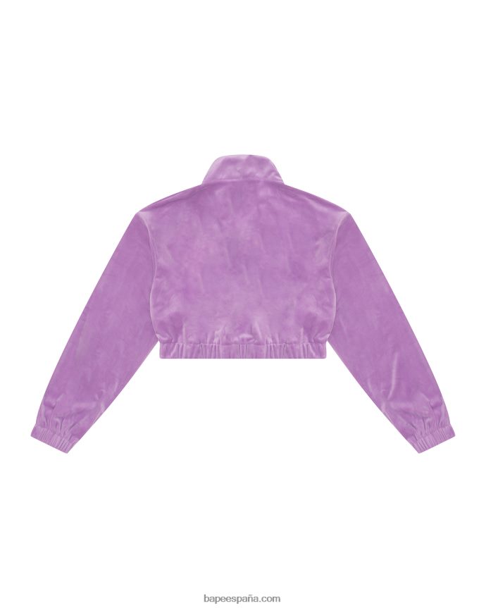 mujer A Bathing Ape suéter corto con cremallera 288PLL1062 púrpura