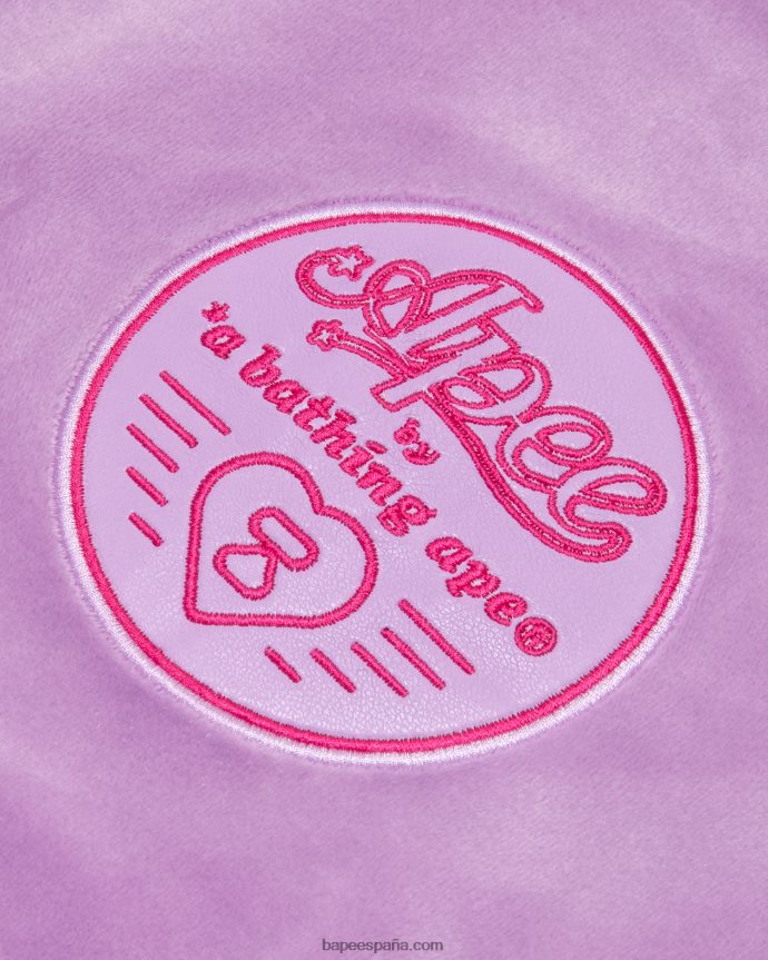 mujer A Bathing Ape suéter corto con cremallera 288PLL1062 púrpura
