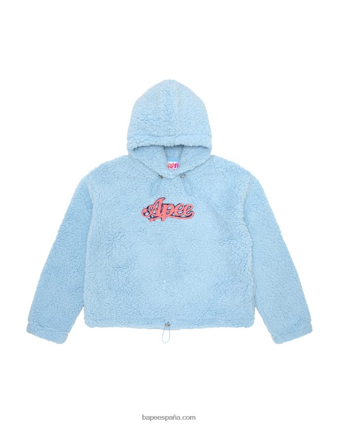 mujer A Bathing Ape sudadera con capucha de gran tamaño 288PLL1055 azul claro