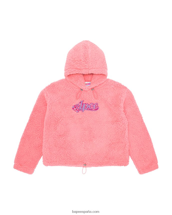 mujer A Bathing Ape sudadera con capucha de gran tamaño 288PLL1056 rosa