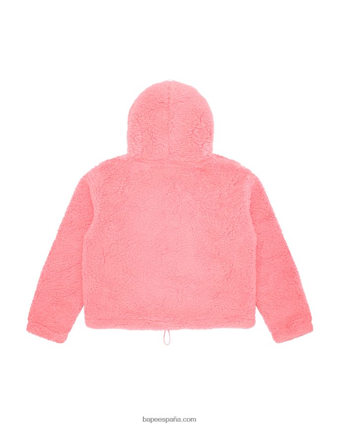mujer A Bathing Ape sudadera con capucha de gran tamaño 288PLL1056 rosa
