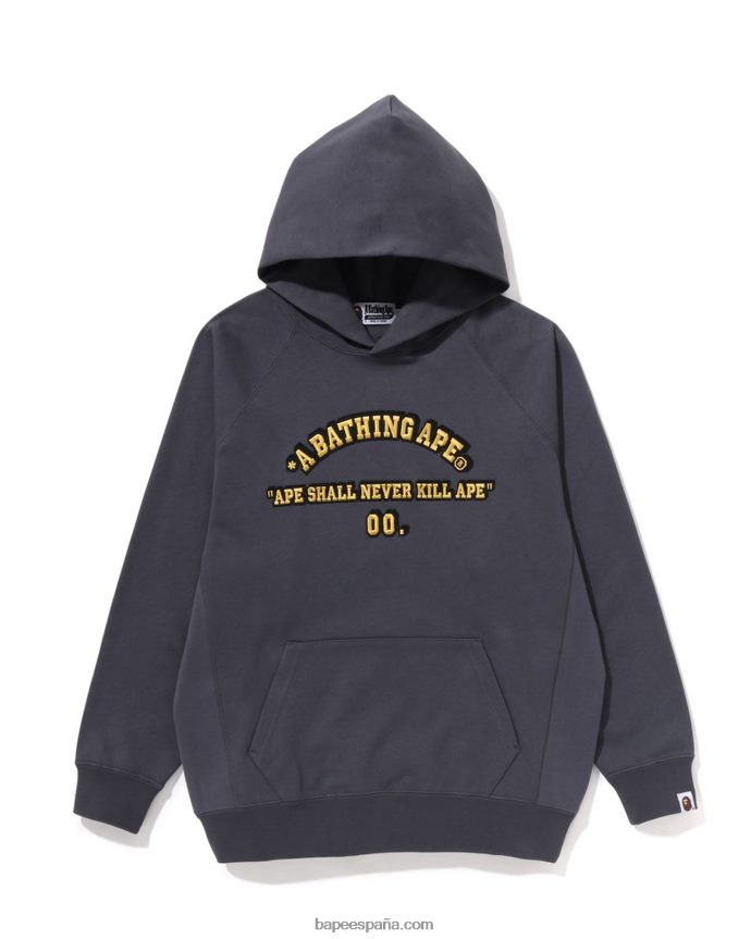 mujer A Bathing Ape sudadera extragrande con capucha 288PLL808 gris oscuro