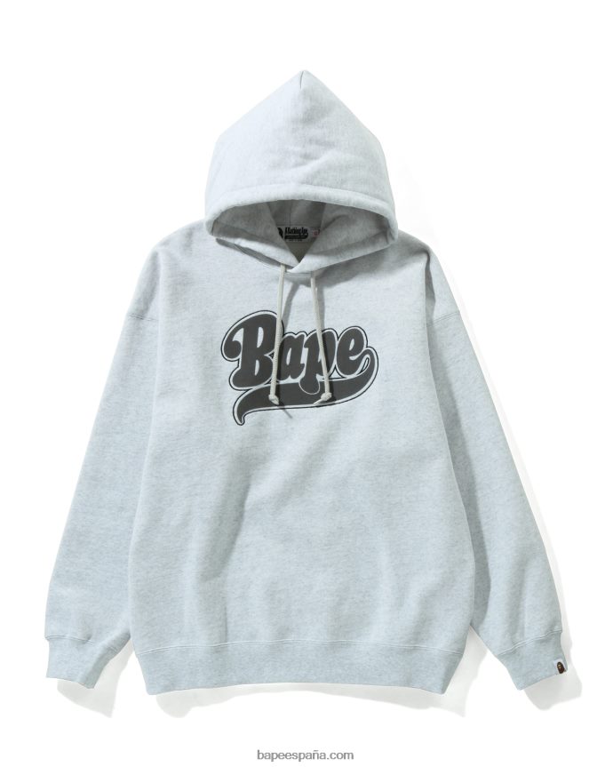 mujer A Bathing Ape sudadera extragrande con capucha 288PLL979 gris claro